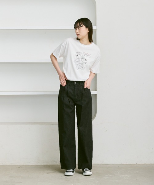 flaner（フラネ）の「Loose assort print tee / ルーズアソートプリントT（Tシャツ/カットソー・レディース・ホワイト系その他2/ホワイト系その他3/ホワイト系その他・LARGE/MEDIUM）」の10枚目の写真