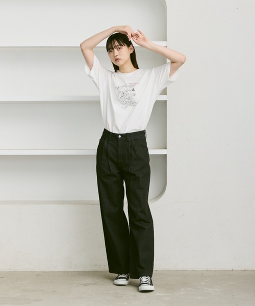 flaner（フラネ）の「Loose assort print tee / ルーズアソートプリントT（Tシャツ/カットソー・レディース・ホワイト系その他2/ホワイト系その他3/ホワイト系その他・LARGE/MEDIUM）」の12枚目の写真