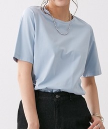 高身長 綿混ONにもOFFにも使えるキレイ見えTシャツ (トールサイズ)