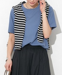高身長 綿混ONにもOFFにも使えるキレイ見えTシャツ (トールサイズ)