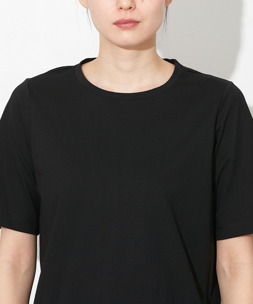 slattgir(スラットジール)の「高身長 綿混ONにもOFFにも使えるキレイ見えTシャツ (トールサイズ)(Tシャツ/カットソー・レディース・ホワイト/ブラック/ブルーグレー/ブルー/ミント・LL/3L/4L/5L/M/L)」の7枚目の写真