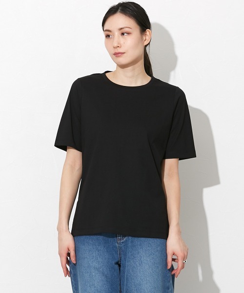slattgir(スラットジール)の「高身長 綿混ONにもOFFにも使えるキレイ見えTシャツ (トールサイズ)(Tシャツ/カットソー・レディース・ホワイト/ブラック/ブルーグレー/ブルー/ミント・LL/3L/4L/5L/M/L)」の8枚目の写真