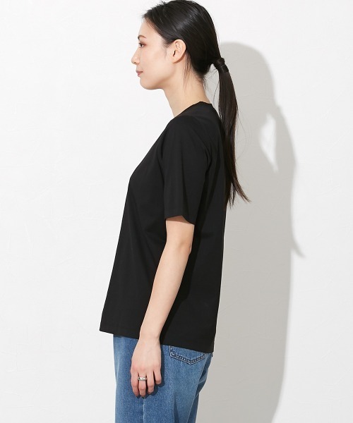 slattgir(スラットジール)の「高身長 綿混ONにもOFFにも使えるキレイ見えTシャツ (トールサイズ)(Tシャツ/カットソー・レディース・ホワイト/ブラック/ブルーグレー/ブルー/ミント・LL/3L/4L/5L/M/L)」の9枚目の写真