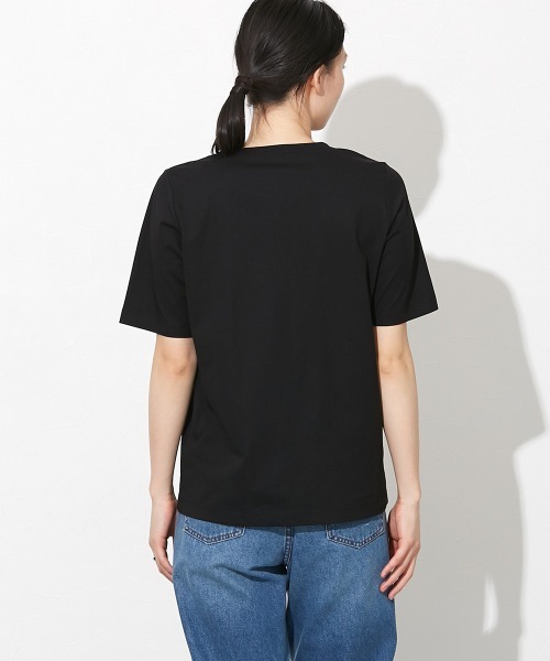 slattgir(スラットジール)の「高身長 綿混ONにもOFFにも使えるキレイ見えTシャツ (トールサイズ)(Tシャツ/カットソー・レディース・ホワイト/ブラック/ブルーグレー/ブルー/ミント・LL/3L/4L/5L/M/L)」の10枚目の写真