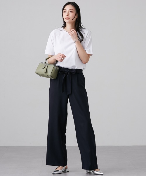 slattgir(スラットジール)の「高身長 綿混ONにもOFFにも使えるキレイ見えTシャツ (トールサイズ)(Tシャツ/カットソー・レディース・ホワイト/ブラック/ブルーグレー/ブルー/ミント・LL/3L/4L/5L/M/L)」の18枚目の写真