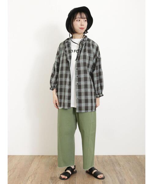 Samansa Mos2(サマンサ モスモス)の「◎プリントロゴロンT(Tシャツ/カットソー・レディース・ベージュ/オフホワイト/チャコールグレー・F)」の11枚目の写真