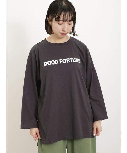 Samansa Mos2(サマンサ モスモス)の「◎プリントロゴロンT(Tシャツ/カットソー・レディース・ベージュ/オフホワイト/チャコールグレー・F)」の12枚目の写真