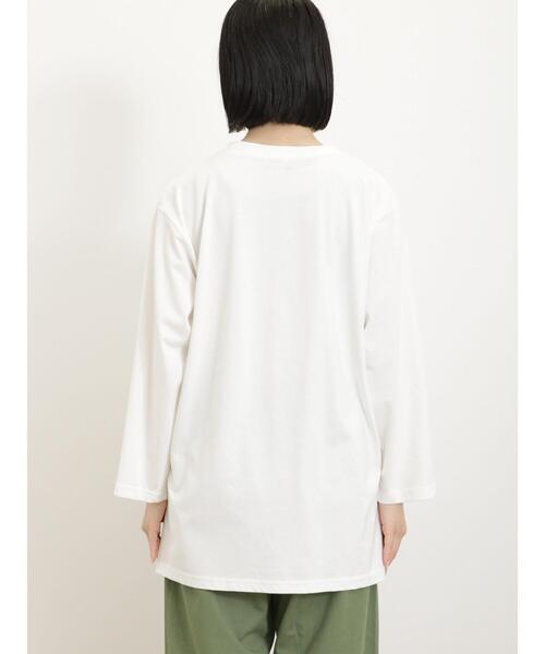 Samansa Mos2(サマンサ モスモス)の「◎プリントロゴロンT(Tシャツ/カットソー・レディース・ベージュ/オフホワイト/チャコールグレー・F)」の16枚目の写真