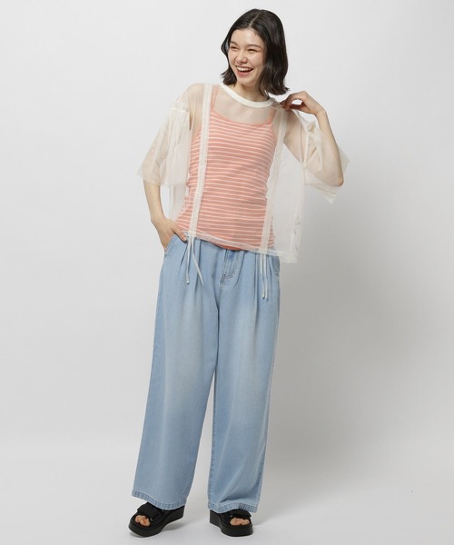 niko and...（ニコアンド）の「2WAYシャーリングチュールプルオーバー（その他トップス・レディース・ブラック/モカ/アイボリー・TALL/SHORT）」の7枚目の写真