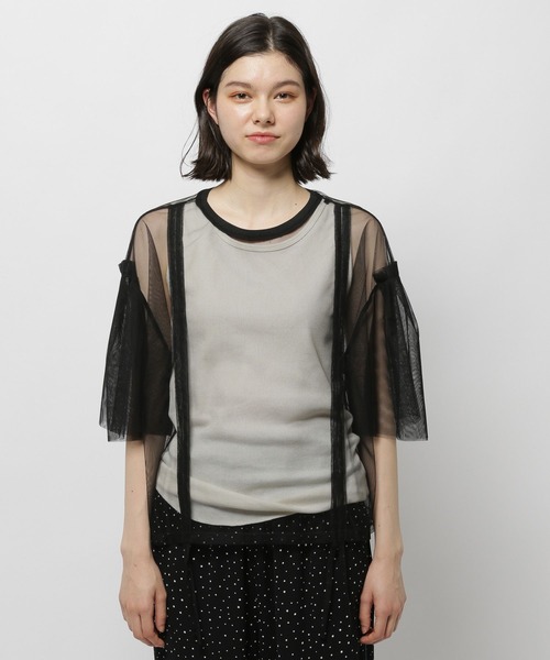 niko and...（ニコアンド）の「2WAYシャーリングチュールプルオーバー（その他トップス・レディース・ブラック/モカ/アイボリー・TALL/SHORT）」の13枚目の写真