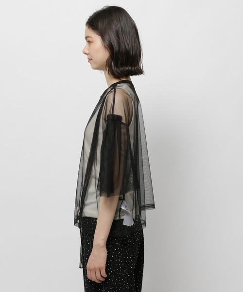 niko and...（ニコアンド）の「2WAYシャーリングチュールプルオーバー（その他トップス・レディース・ブラック/モカ/アイボリー・TALL/SHORT）」の14枚目の写真