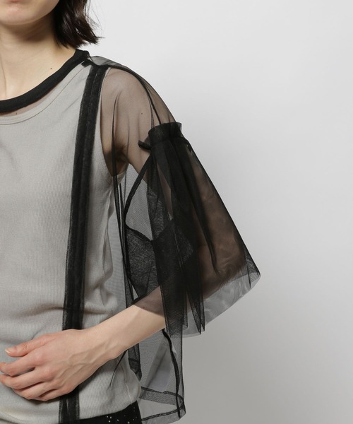 niko and...（ニコアンド）の「2WAYシャーリングチュールプルオーバー（その他トップス・レディース・ブラック/モカ/アイボリー・TALL/SHORT）」の18枚目の写真