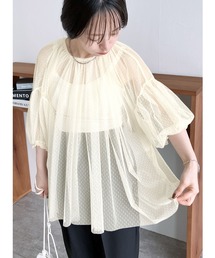 reca | ドットチュールレイヤードギャザーブラウス(シャツ/ブラウス)