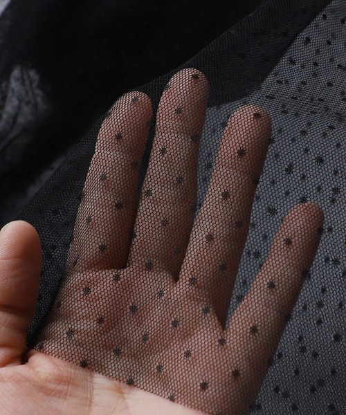 reca(レカ)の「ドットチュールレイヤードギャザーブラウス(シャツ/ブラウス・レディース・キナリ/ブラック・M)」の16枚目の写真