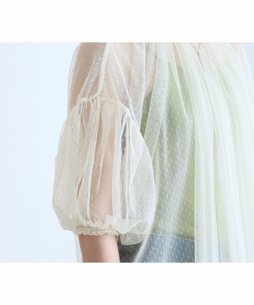 reca(レカ)の「ドットチュールレイヤードギャザーブラウス(シャツ/ブラウス・レディース・キナリ/ブラック・M)」の18枚目の写真