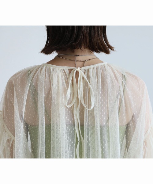 reca(レカ)の「ドットチュールレイヤードギャザーブラウス(シャツ/ブラウス・レディース・キナリ/ブラック・M)」の19枚目の写真