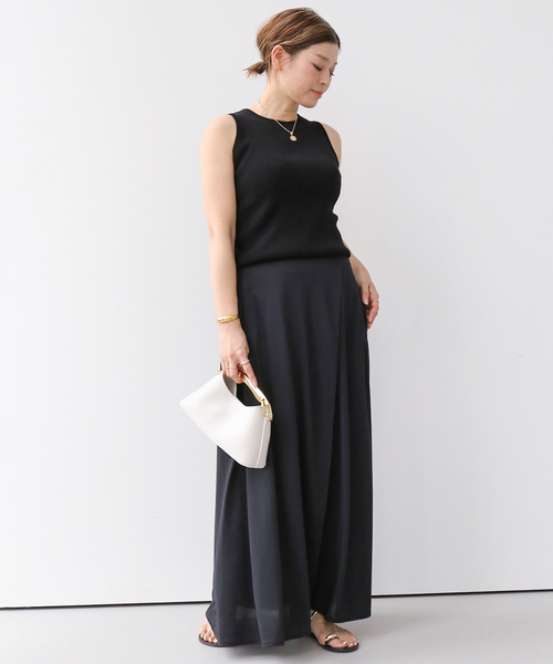 *Diner B RIB CROP タンクトップ　黒 Diner B RIB CROP タンクトップ（タンクトップ）｜Deuxieme