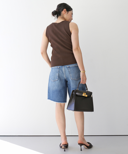 *Diner B RIB CROP タンクトップ　黒 Diner B RIB CROP タンクトップ（タンクトップ）｜Deuxieme
