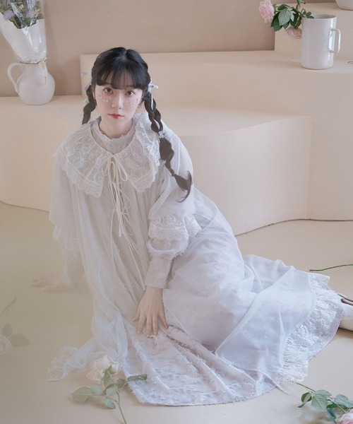 miolite(ミオライト)の「シアー ガウン ワンピース miolite(ワンピース・レディース・ホワイト・M)」の1枚目の写真