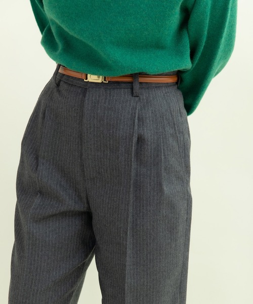 CHILD WOMAN（チャイルドウーマン）の「☆60/2ギャバ ピンストライプ２タックパンツ（その他パンツ・レディース・ネイビー/グレー・38/36）」の20枚目の写真