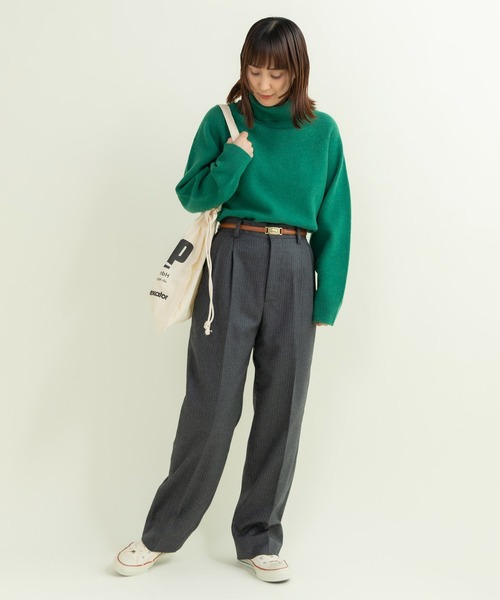 CHILD WOMAN（チャイルドウーマン）の「☆60/2ギャバ ピンストライプ２タックパンツ（その他パンツ・レディース・ネイビー/グレー・38/36）」の21枚目の写真