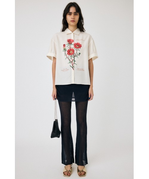 MOUSSY（マウジー）の「ART PRINT シャツ（シャツ/ブラウス・レディース・オフホワイト/ライトグリーン・FREE）」の8枚目の写真