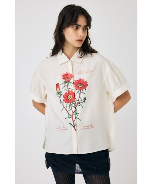 MOUSSY（マウジー）の「ART PRINT シャツ（シャツ/ブラウス・レディース・オフホワイト/ライトグリーン・FREE）」の9枚目の写真