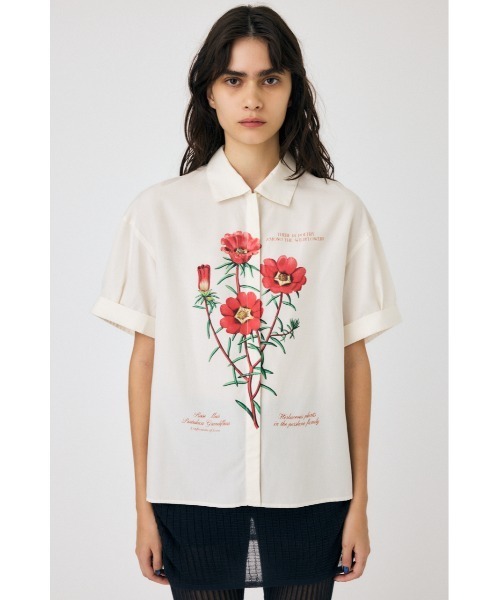 MOUSSY（マウジー）の「ART PRINT シャツ（シャツ/ブラウス・レディース・オフホワイト/ライトグリーン・FREE）」の10枚目の写真