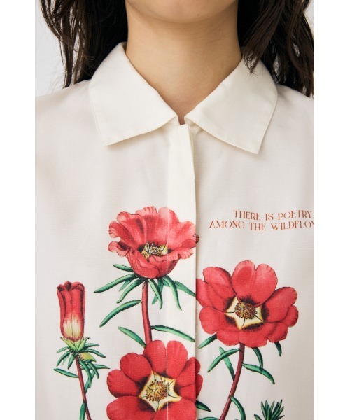 MOUSSY（マウジー）の「ART PRINT シャツ（シャツ/ブラウス・レディース・オフホワイト/ライトグリーン・FREE）」の13枚目の写真