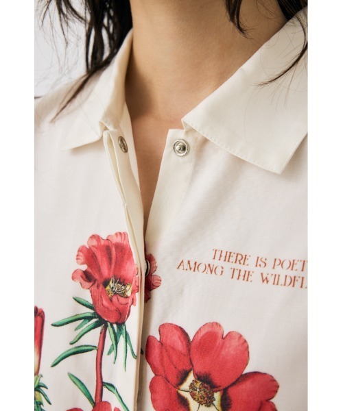 MOUSSY（マウジー）の「ART PRINT シャツ（シャツ/ブラウス・レディース・オフホワイト/ライトグリーン・FREE）」の15枚目の写真
