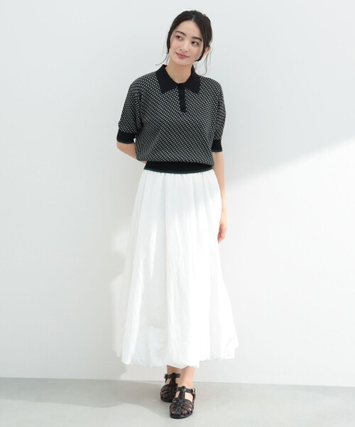 BEAMS HEART(ビームスハート)の「ワッシャー バルーンスカート(スカート・レディース・ブラック/オフホワイト・FREE)」の5枚目の写真