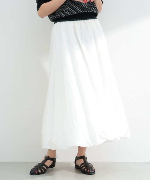 BEAMS HEART(ビームスハート)の「ワッシャー バルーンスカート(スカート・レディース・ブラック/オフホワイト・FREE)」の9枚目の写真