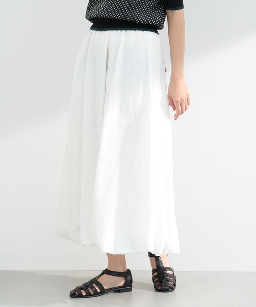 BEAMS HEART(ビームスハート)の「ワッシャー バルーンスカート(スカート・レディース・ブラック/オフホワイト・FREE)」の10枚目の写真