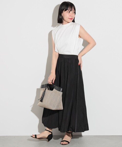 BEAMS HEART(ビームスハート)の「ワッシャー バルーンスカート(スカート・レディース・ブラック/オフホワイト・FREE)」の13枚目の写真