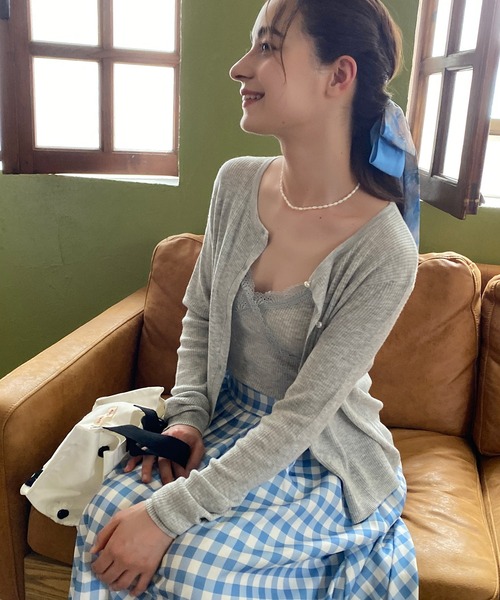 aimoha(アイモハ)の「キャミソール+カーディガン2点セット(アンサンブル・レディース・グレー/ブルー/ピンク/ベージュ・FREE)」の21枚目の写真