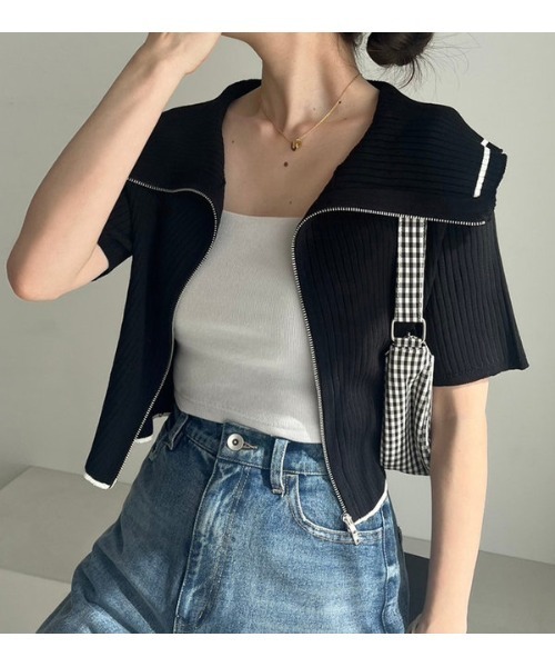 one after another NICE CLAUP（ワンアフターアナザーナイスクラップ）の「ショート丈ブラトップ【カップ付き】（キャミソール・レディース・ブラック/オフホワイト/ピンク/アイボリー・FREE）」の8枚目の写真