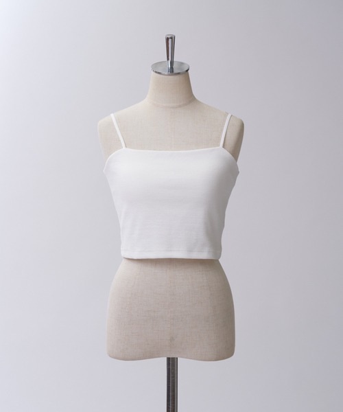 one after another NICE CLAUP（ワンアフターアナザーナイスクラップ）の「ショート丈ブラトップ【カップ付き】（キャミソール・レディース・ブラック/オフホワイト/ピンク/アイボリー・FREE）」の12枚目の写真