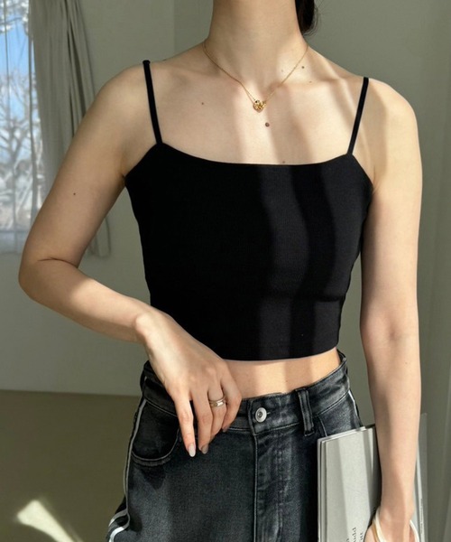 one after another NICE CLAUP（ワンアフターアナザーナイスクラップ）の「ショート丈ブラトップ【カップ付き】（キャミソール・レディース・ブラック/オフホワイト/ピンク/アイボリー・FREE）」の11枚目の写真