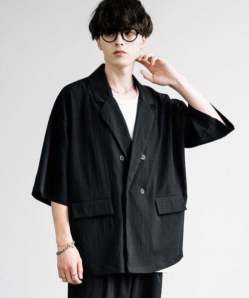 Rocky Monroe（ロッキーモンロー）の「【セットアップ】ダブルテーラードジャケット＆イージーワイドパンツ（セットアップ・メンズ・ブラウン/カーキ/ネイビー/チャコール/ブラック・M/L/XL）」の8枚目の写真