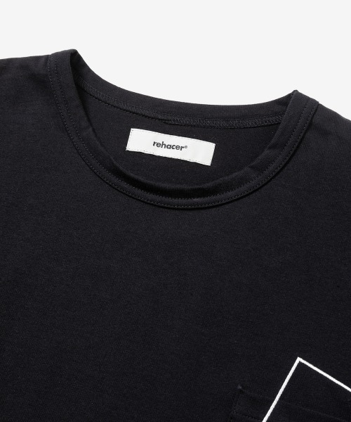 rehacer(レアセル)の「rehacer : Flower Slant Pocket CS / フラワー スラント ポケットカットソー(Tシャツ/カットソー・メンズ・ブラック/ホワイト・SMALL/MEDIUM/X-LARGE/LARGE)」の8枚目の写真