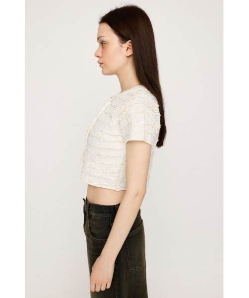 SLY(スライ)の「KNIT TWEED COMPACT TOPS ニット ツイード コンパクト トップス(ニット/セーター・レディース・ブラック/アイボリー/ネイビー・FREE)」の8枚目の写真