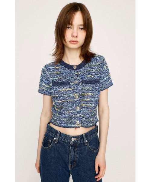 KNIT TWEED COMPACT TOPS ニット ツイード コンパクト トップス