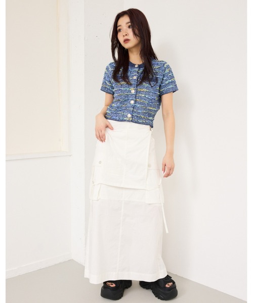 ニット セーター ツイードニットトップス / Tweed Knit Tops レディース SLY（スライ）の「SUMMER TWEED KNIT TOPS サマーツイード