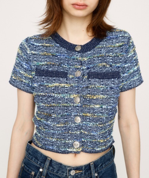トップス Compact Smooth Knit KNIT TWEED COMPACT TOPS ニット ツイード コンパクト トップス