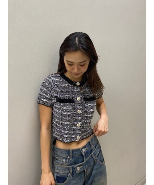 ニット セーター ツイードニットトップス / Tweed Knit Tops レディース KNIT TWEED COMPACT TOPS ニット ツイード コンパクト トップス
