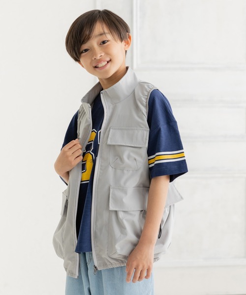 JAM & LINK(ジャムアンドリンク)の「ビッグポケット サマーベスト(ベスト・キッズ・ブラック/グレー・160cm/140cm/120cm)」の16枚目の写真