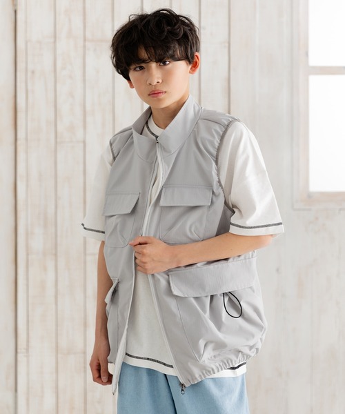 JAM & LINK(ジャムアンドリンク)の「ビッグポケット サマーベスト(ベスト・キッズ・ブラック/グレー・160cm/140cm/120cm)」の15枚目の写真