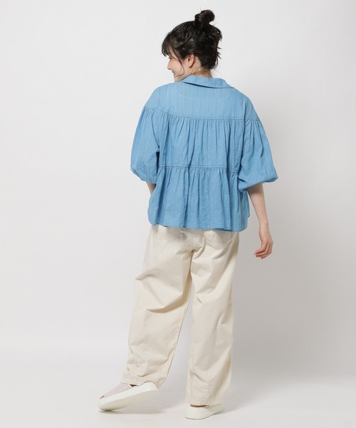 niko and...(ニコアンド)の「ラメドビーリボンブラウス(シャツ/ブラウス・レディース・チャコール/オフホワイト/ブルー・FREE)」の8枚目の写真