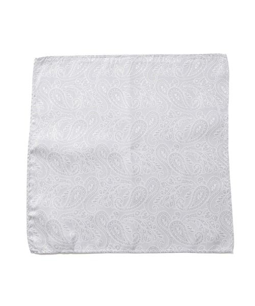 CROWDED CLOSET（クラウデッドクローゼット）の「シャドーペイズリー柄チーフ（同素材ネクタイ・ボウタイあり）（ポケットチーフ・メンズ・シルバー/ボルドー/オレンジ/ブルー・FREE）」の13枚目の写真