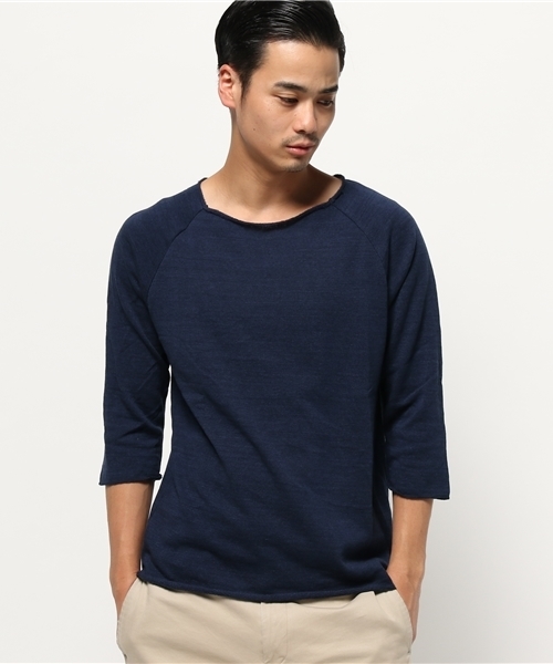 CIAOPANIC(チャオパニック)の「【Ciaopanic】 フォギーダイ裏毛ボートネック7分(Tシャツ/カットソー・メンズ・グレー/オリーブ/ネイビー・LARGE/MEDIUM)」の3枚目の写真